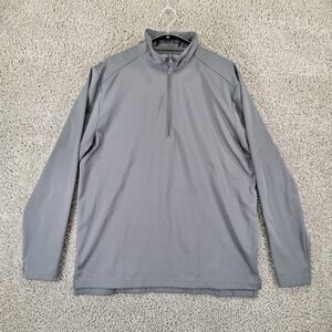 Port Authority Pullover Mens Large Grey C-Free Long Sleeve 1/4 Zip Activewear